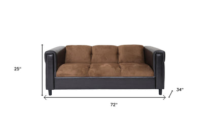 Chenille Sofa with Black Legs