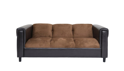 Chenille Sofa with Black Legs
