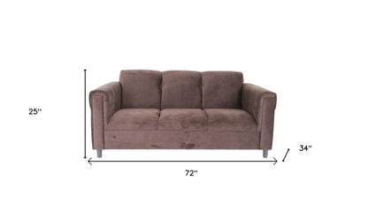 Suede Sofa with Black Legs