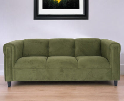 Suede Sofa with Black Legs
