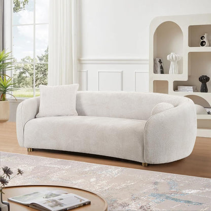 Zarina Upholstered Modern Loveseat with 2 Pillows Included