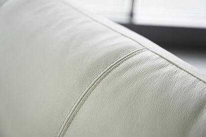 EK041 Ivory Italian Leather 3pc Sofa Set