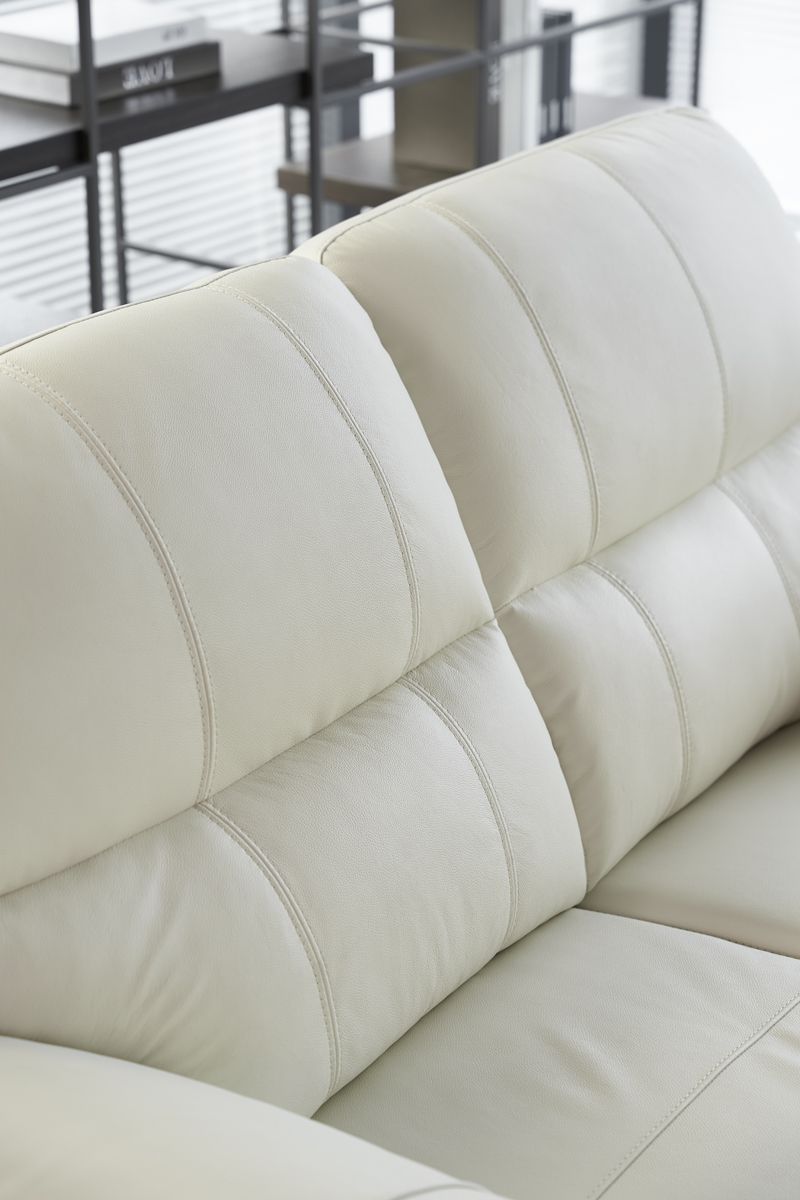 EK041 Ivory Italian Leather 3pc Sofa Set