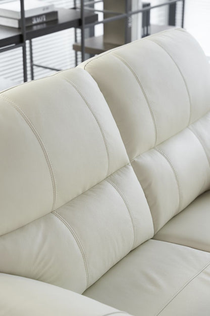 EK041 Ivory Italian Leather 3pc Sofa Set