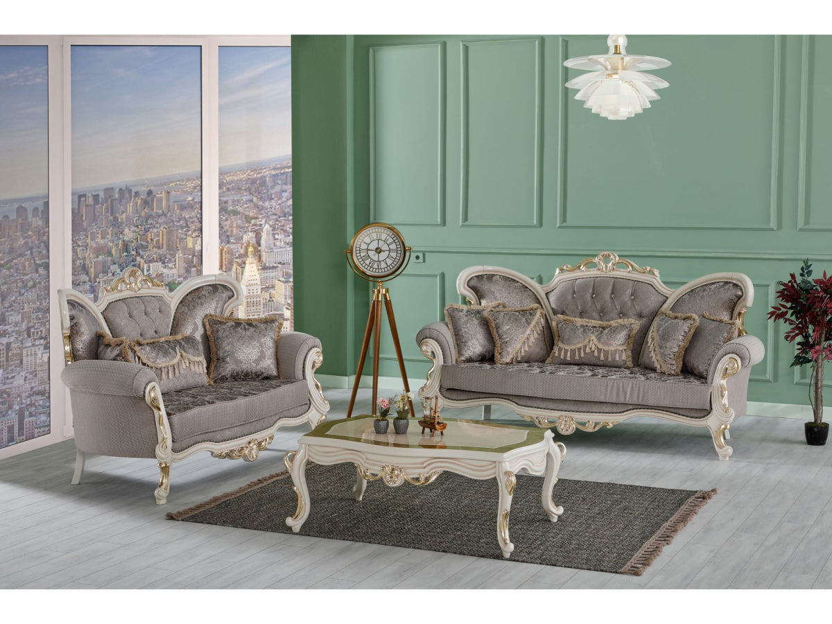 Kelebek Traditional Livingroom Loveseat Vizon