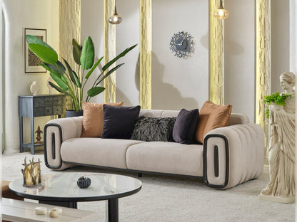 Voyance Stationary 4 Seat Sofa Beige