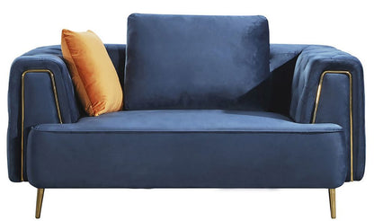 AE-D832 Royal Blue Velvet 3pc Sofa Set