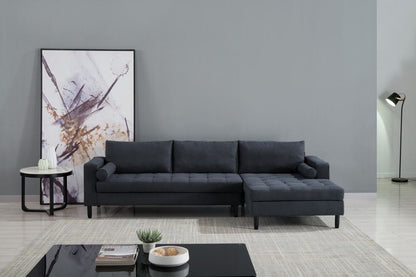 AE-LD826L Dark Gray Velvet Sectional Sofa