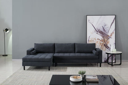 AE-LD826L Dark Gray Velvet Sectional Sofa