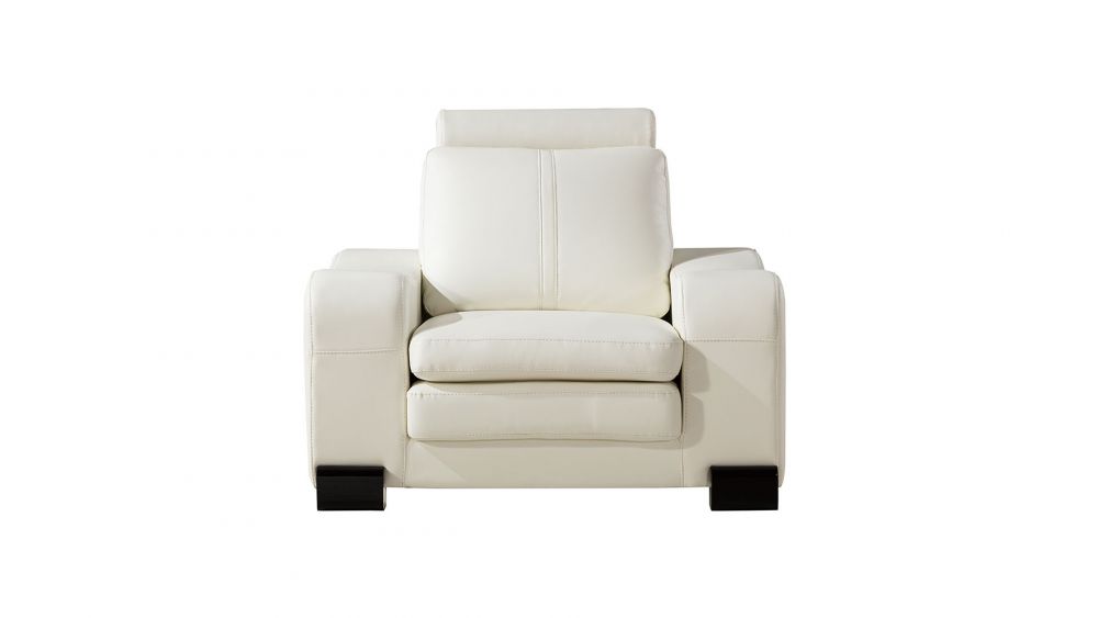 AE210 Ivory Faux Leather 3pc Sofa Set