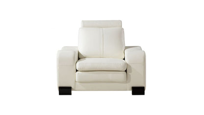 AE210 Ivory Faux Leather 3pc Sofa Set