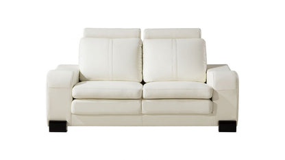 AE210 Ivory Faux Leather 3pc Sofa Set
