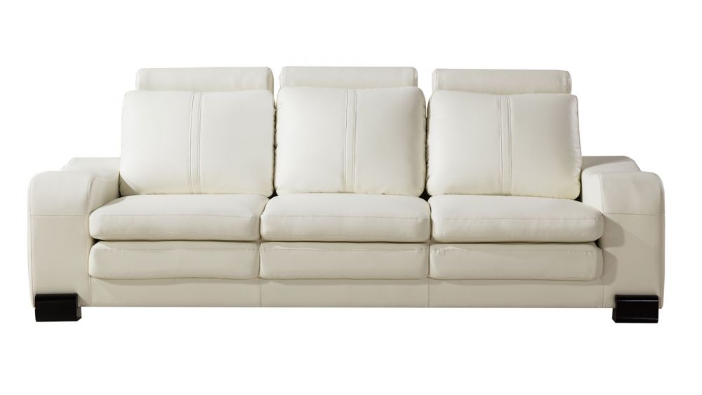 AE210 Ivory Faux Leather 3pc Sofa Set