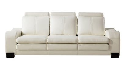 AE210 Ivory Faux Leather 3pc Sofa Set