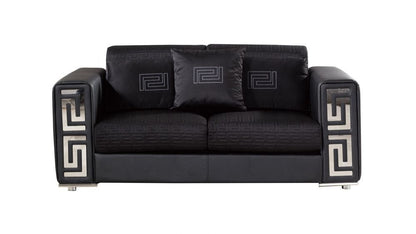 AE223 Faux Leather and Fabric Loveseat