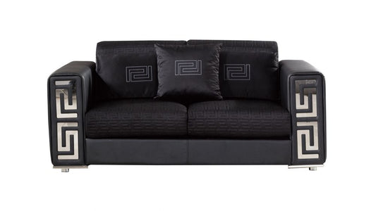 AE223 Faux Leather and Fabric Loveseat