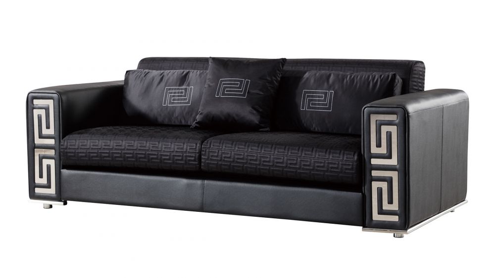 AE223 Faux Leather and Fabric Sofa
