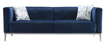 AE3802 Dark Blue Fabric 2pc Sofa Set
