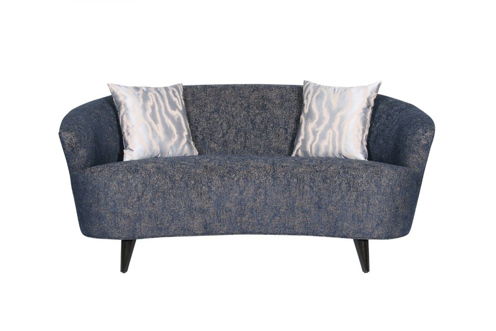 AE3806 Dark Blue Linen 2pc Sofa Set