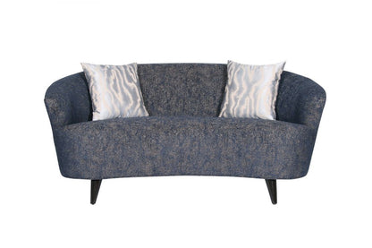 AE3806 Dark Blue Linen 2pc Sofa Set