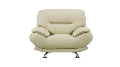 AE709-CRM Khaki Faux Leather 3pc Sofa Set
