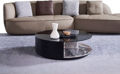 CT-J1036 Glass Top with Faux Marble Coffee Table