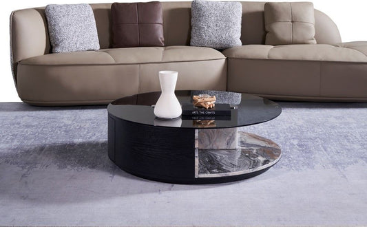 CT-J1036 Glass Top with Faux Marble Coffee Table