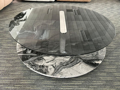 CT-J1036 Glass Top with Faux Marble Coffee Table