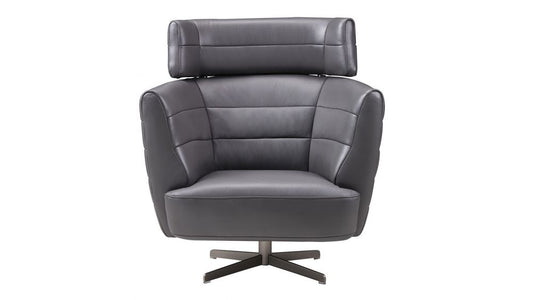 EK-CH08A Italian Leather Accent Chair