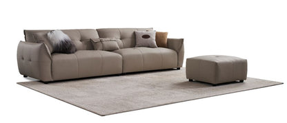 EK-D837 Genuine Top Grain Leather Extra Long Sofa & Ottoman