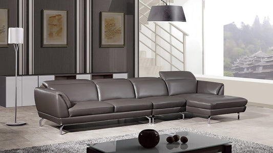 EK-L023 Taupe Italian Leather Sectional