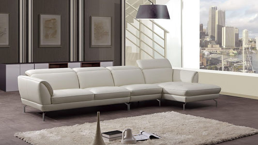 EK-L023 Italian Leather Sectional - Left Sitting