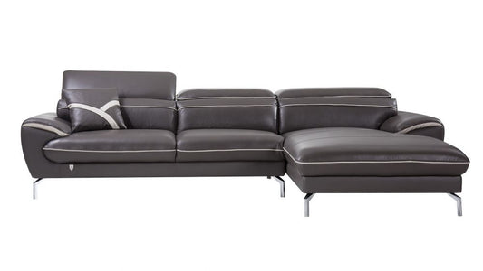 EK-L040 Italian Leather Sectional - Left Sitting