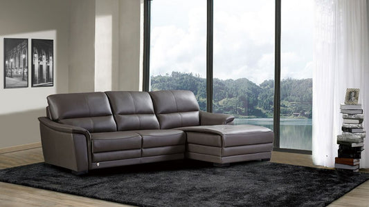 EK-L046 Italian Leather Sectional - Left Sitting