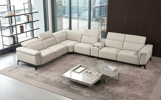 EK-L095 Italian Leather 5-piece Sectional