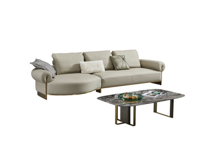 EK-LY1002 Top Grain Genuine Leather Sectional Sofa