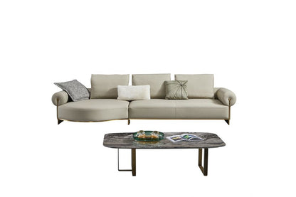 EK-LY1002 Top Grain Genuine Leather Sectional Sofa