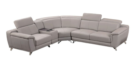 EK-L535R-LG Light Gray Genuine Leather Sectional