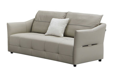 EK-Y1007 Light Gray Genuine Leather 2pc Sofa Set