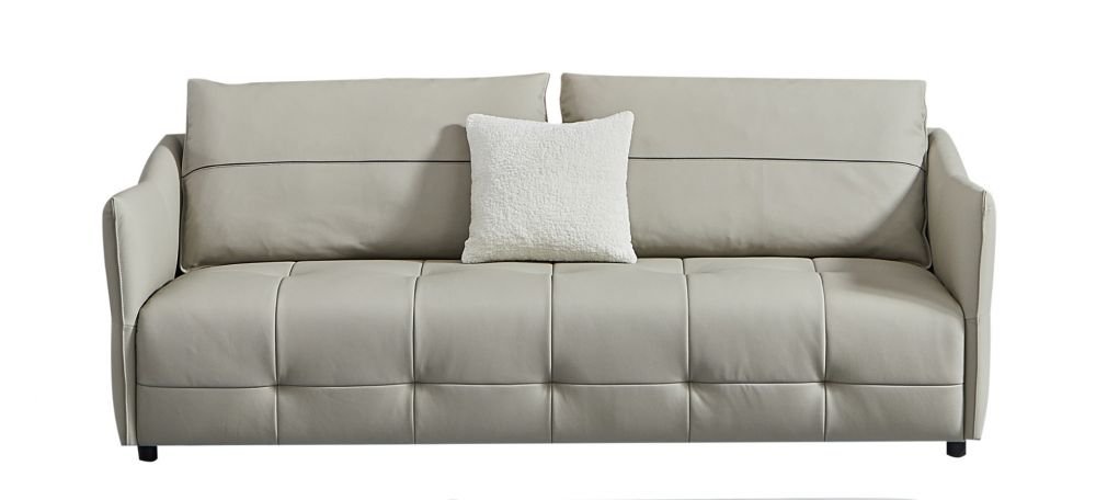 EK-Y1007 Light Gray Genuine Leather 2pc Sofa Set