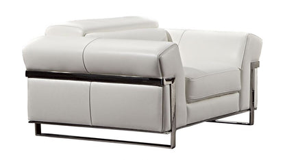EK012 White Italian Full Leather 3pc Sofa Set