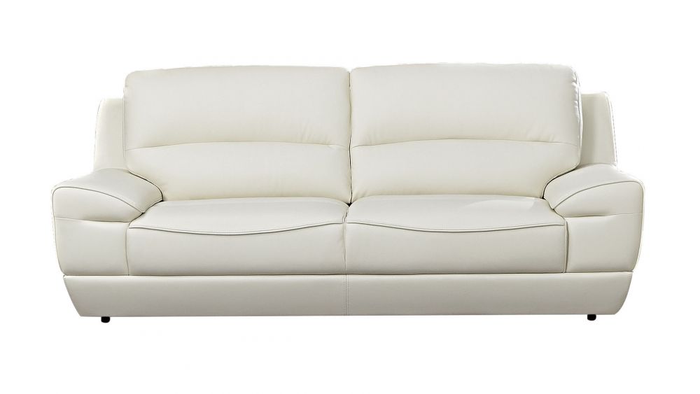 EK018 White Italian Leather 3pc Sofa Set
