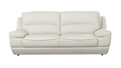 EK018 White Italian Leather 3pc Sofa Set