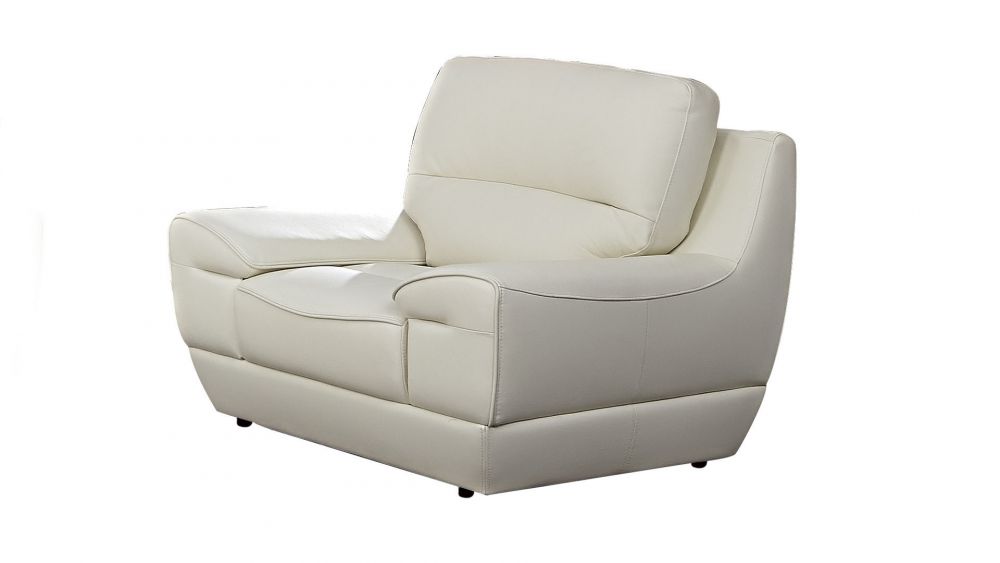 EK018 White Italian Leather 3pc Sofa Set