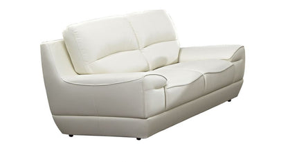 EK018 White Italian Leather 3pc Sofa Set