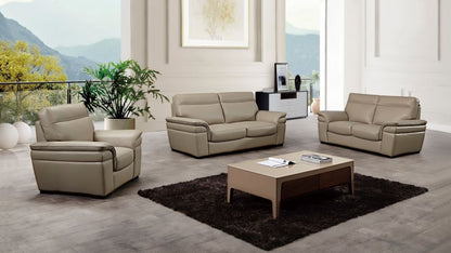 EK020 Tan Italian Leather 3pc Sofa Set