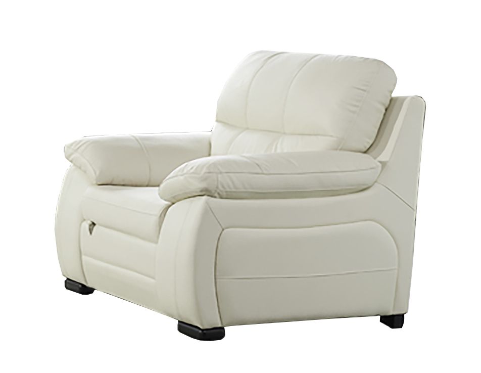 EK041 Ivory Italian Leather 3pc Sofa Set
