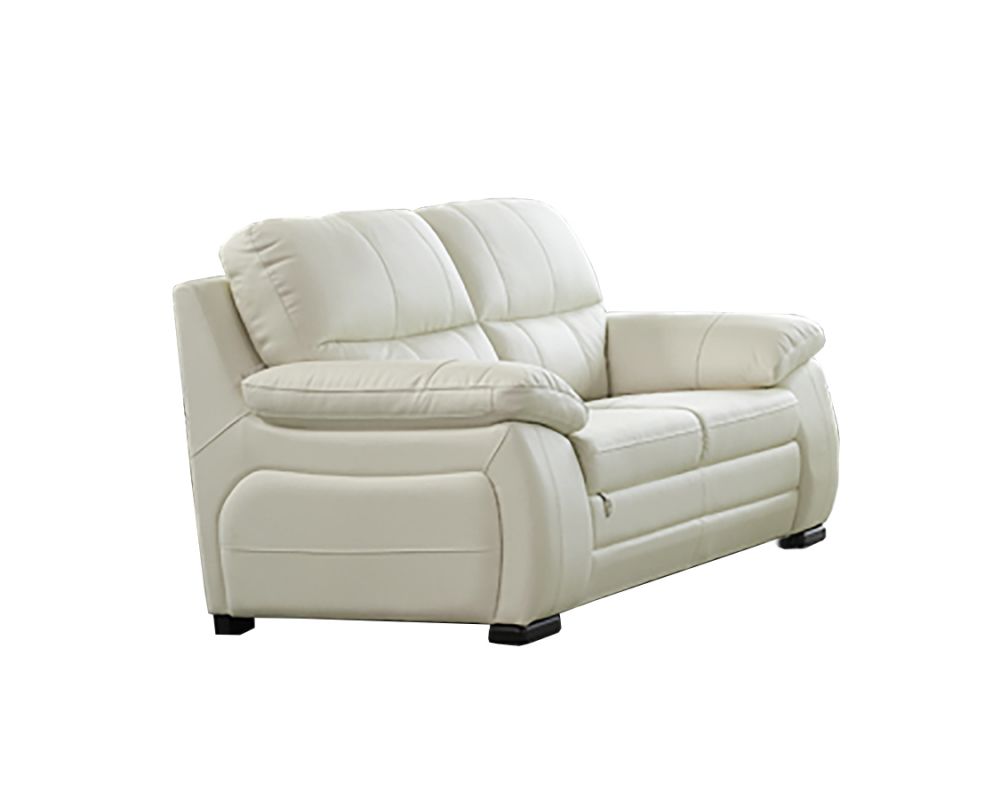 EK041 Ivory Italian Leather 3pc Sofa Set