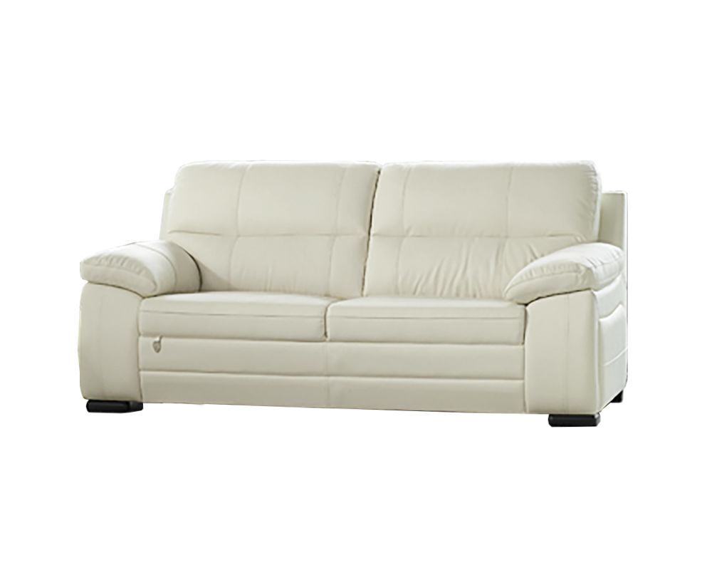 EK041 Ivory Italian Leather 3pc Sofa Set