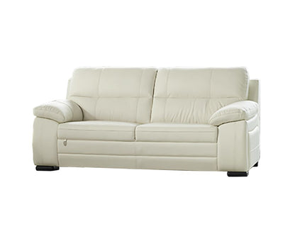 EK041 Ivory Italian Leather 3pc Sofa Set